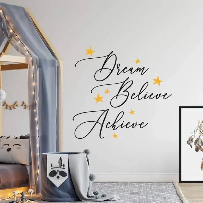 Wandtattoo Dream Believe Achieve (2-farbig)