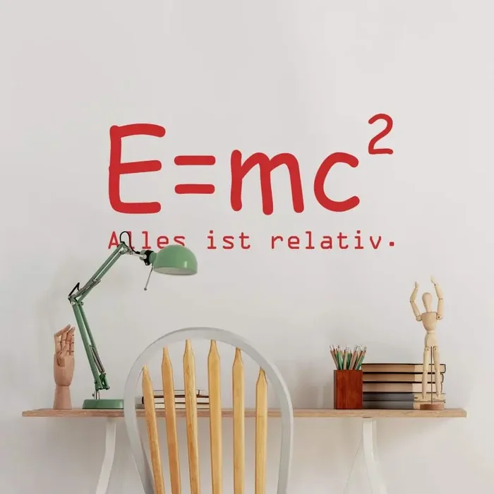 Wandtattoo E=mc² – Alles ist relativ.
