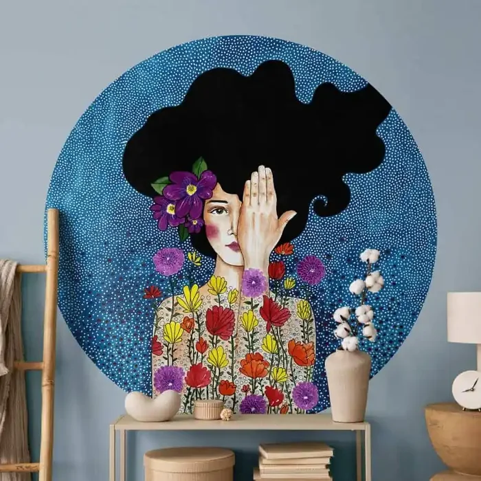 Wandtattoo Porträt – Erinnerungen verlieren Rund – Hülya
