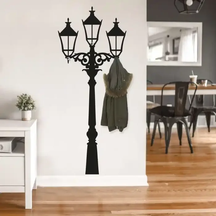 Wandtattoo Straßenlaterne + 3 Haken