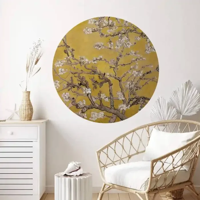 Wandtattoo van Gogh – Mandelblüte Ocker – Rund