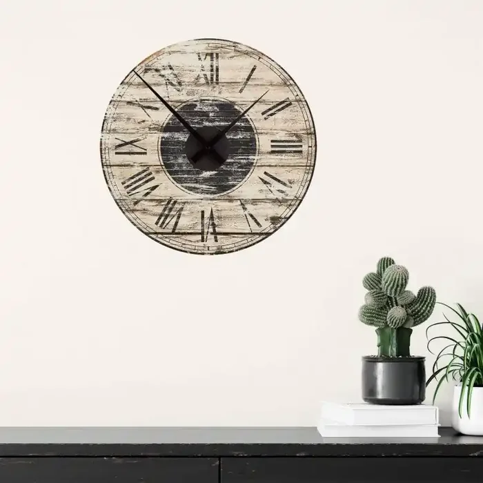 Wandtattoo Vintage 01 + Wanduhr (44×44 cm)