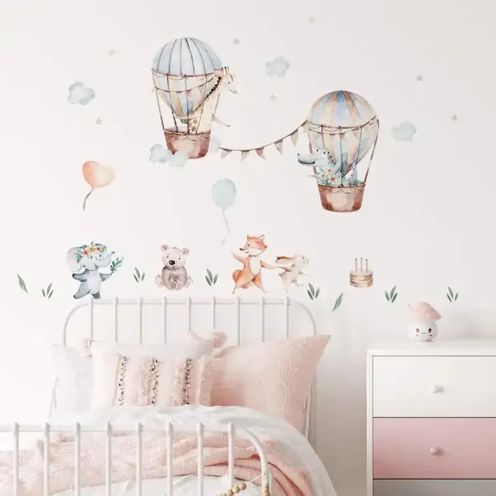 Wandtattoo Waldtiere mit Ballons (29-teilig) – Kinderzimmer – Kvilis