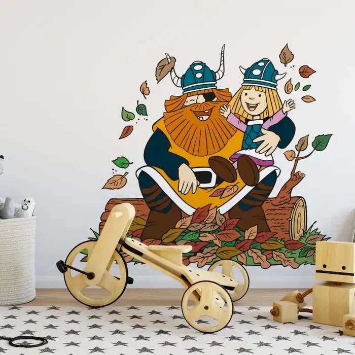 Wandtattoo Wickie und Halvar