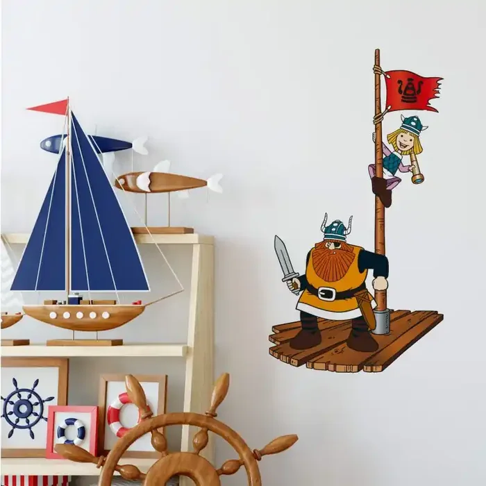 Wandtattoo Wickie und Halvar Floss