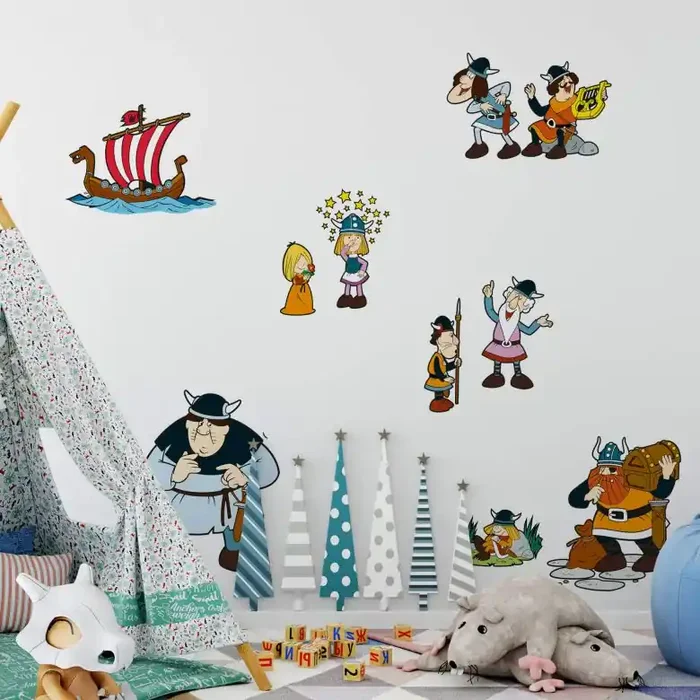 Wandtattoo Wickie Wikinger Set