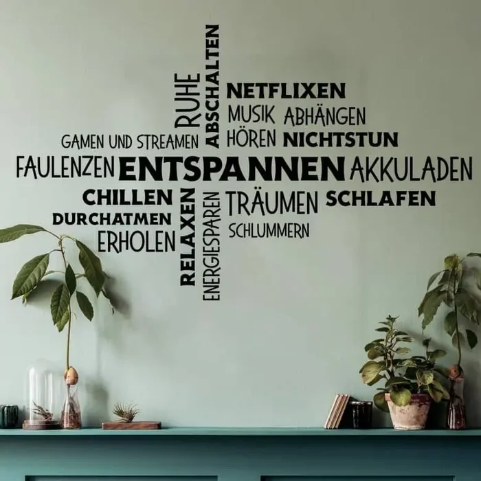 Wandtattoo Wortwolke Entspannen