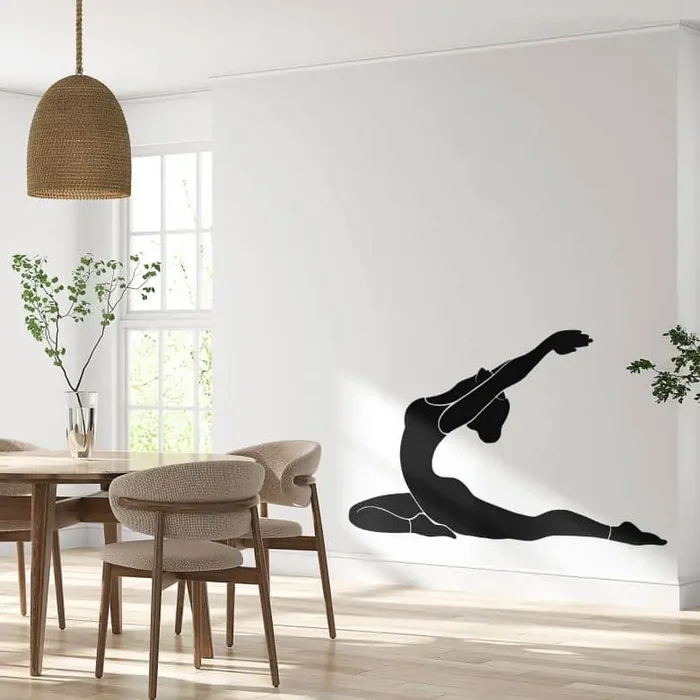 Wandtattoo Yoga Taube Silhouette einfarbig