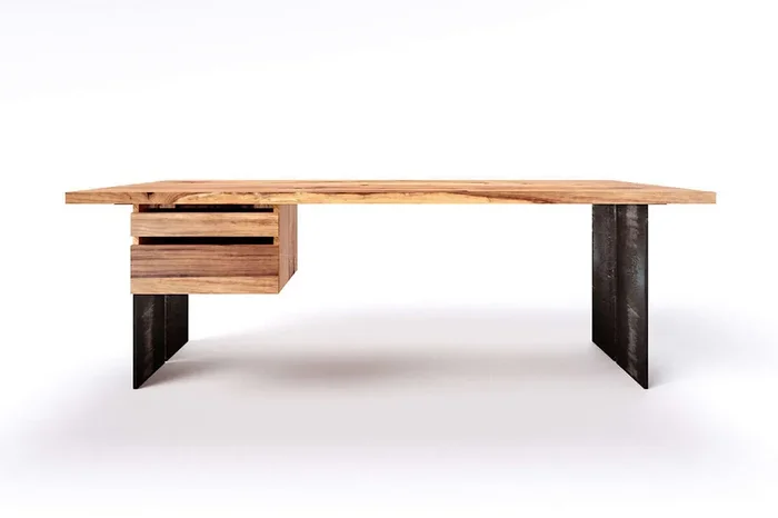 Wangenschreibtisch Alteiche nach Maß Raik