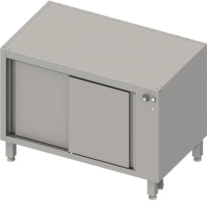 Wärmeunterschrank Boxversion 2.0, für Beine/Sockelrahmen, mit Schiebetüren 1600x540x660 mm