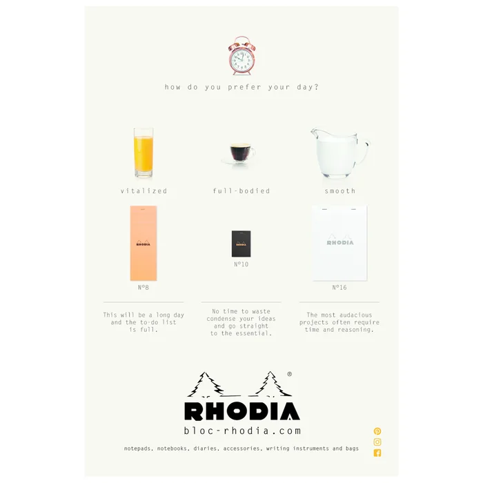 Wecker-Poster Rhodia ENG [Größe 60×40 cm]