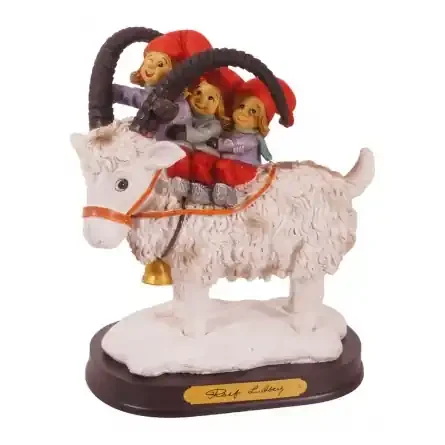 Weihnachtsziege mit 3 Kindern Klein