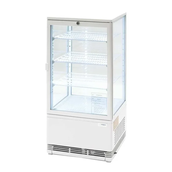 weiße Kühlvitrine PAN4L, 78 Liter mit Umluftkühlung