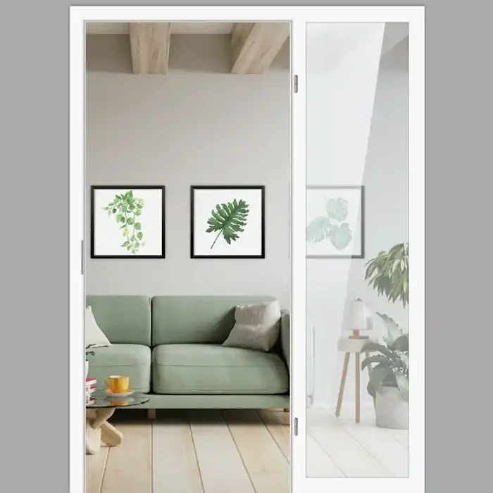 Windfang mit festem Seitenteil rechtsseitig, für Zimmertüren DIN rechts / Typ 6