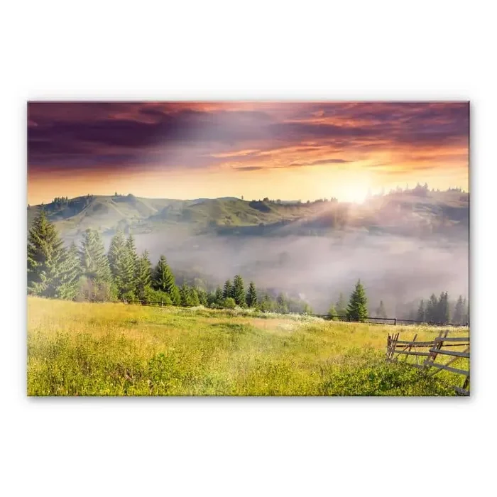 XXL Wandbild Bergtal im Nebel