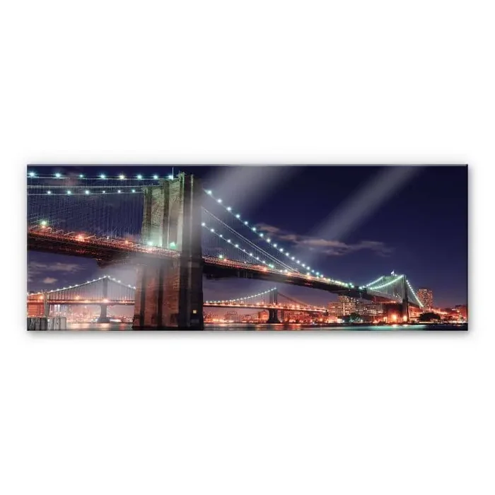 XXL Wandbild Manhattan Bridge at Night 2 – Panorama