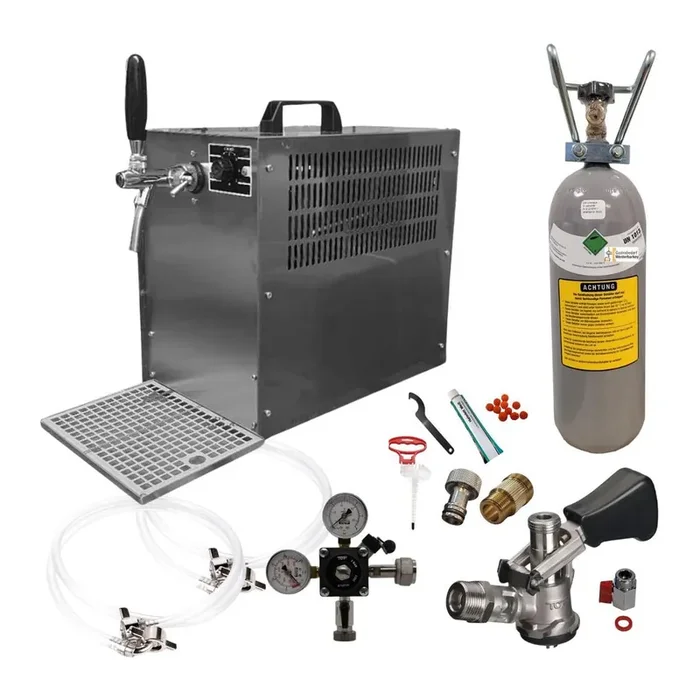 Zapfanlage Bierkoffer 60l/h Komplettset Köpikeg(D) 2kg Co² & Reinigungsset