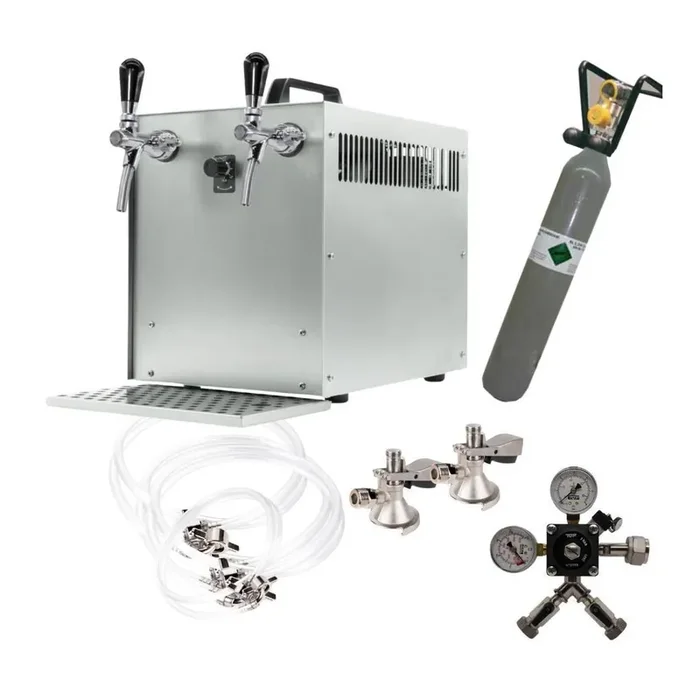 Zapfanlagenkomplettset 2-leitig Bierkoffer 60l/h klein Korbkeg