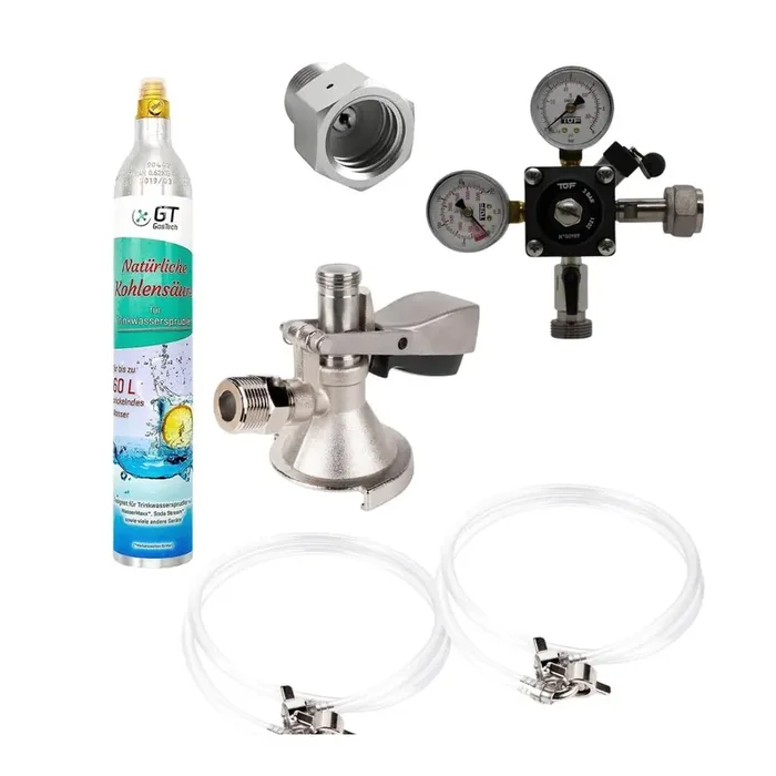 Zubehörset für Zapfanlagen 425 gr Soda Zylinder Umbausatz + Flachkeg