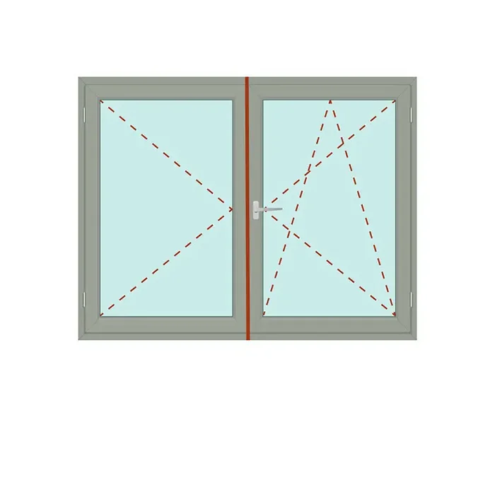 Zweiflügeliges Fenster mit Stulp Dreh + Dreh/Kipp – S 8000