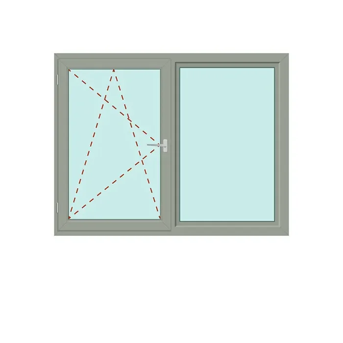 Zweiteiliges Fenster Dreh/Kipp + Fix im Rahmen – bluEvolution 82