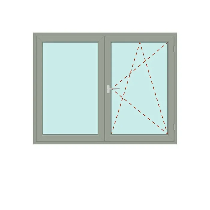 Zweiteiliges Fenster Fix im Flügel + Dreh/Kipp – IDEAL 4000