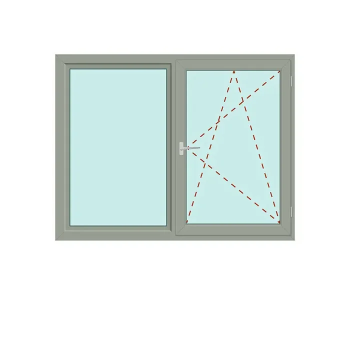 Zweiteiliges Fenster Fix im Rahmen + Dreh/Kipp – bluEvolution 92